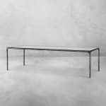 Thaddeus Metal Glass Rectangular Dining Table Hand-Forged Kitchen Table - Image 6