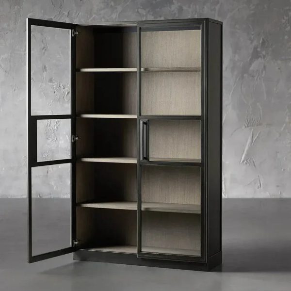 Factory Vintage French Cabinet With Glass Door - Image 3