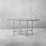 Thaddeus Metal Glass Round Dining Table Hand-Forged Kitchen Table - Image 3