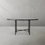 Thaddeus Metal Glass Round Dining Table Hand-Forged Kitchen Table - Image 5