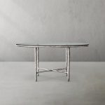 Thaddeus Metal Glass Round Dining Table Hand-Forged Kitchen Table - Image 4