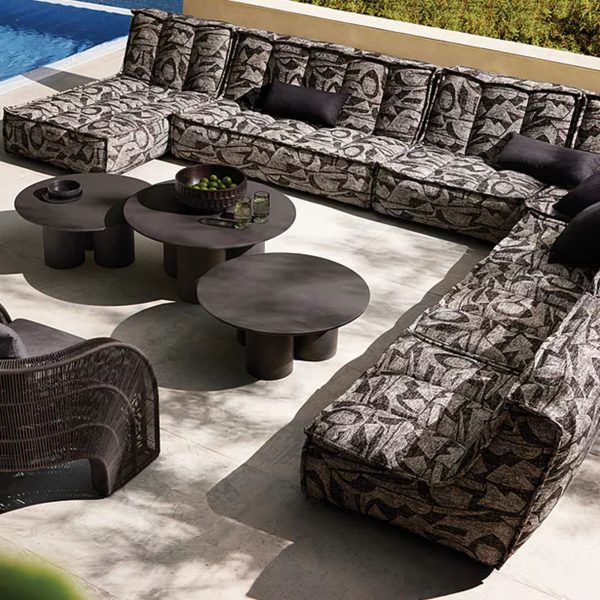 Cascade Outdoor Concrete Coffee Table Durable Sofa Center Tea Table - Image 7