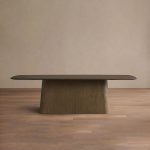 Saint Germain Wood Dining Table with Solid Oak Wood Top & Toulouse Base