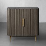 Finnley Small Stone Top Wood Bar Cabinet with Wine Rack - Image 10