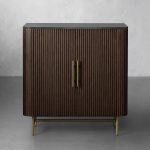 Finnley Small Stone Top Wood Bar Cabinet with Wine Rack - Image 5