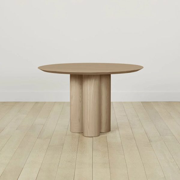 Reade Round Ash Wood Dining Table with Columnar Legs - Image 4