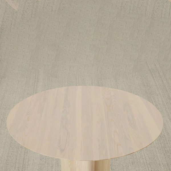 Reade Round Ash Wood Dining Table with Columnar Legs - Image 3