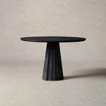 Brank White Oak Wood Round Dining Table With Cone Base - Image 7