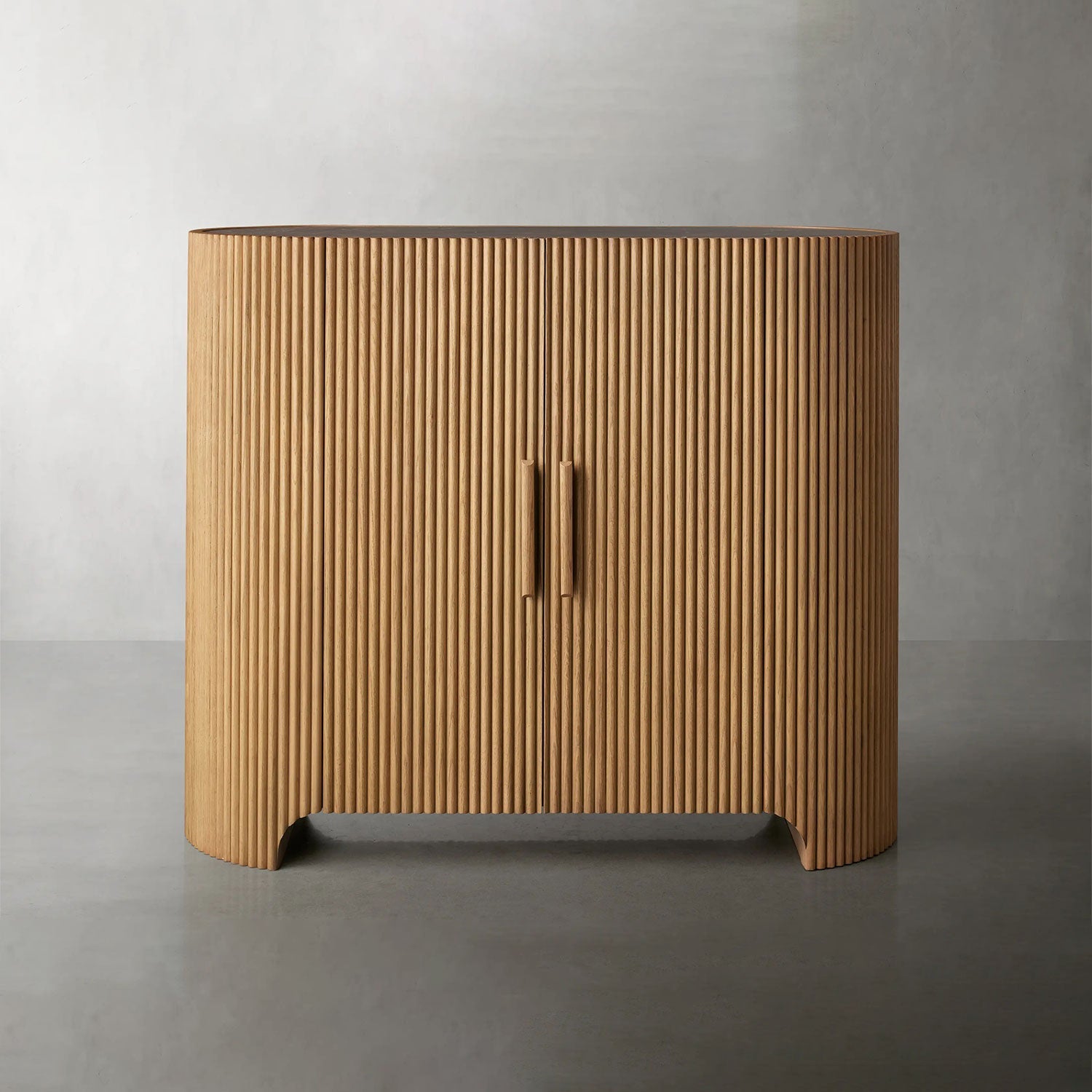 scascsa35vv34wavadv.jpg Astor Marble Top Hall Chest Oak Wood Sideboards Reeded Entrance Storage Cabinet - Image 1