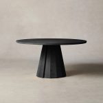 Brank White Oak Wood Round Dining Table With Cone Base - Image 8