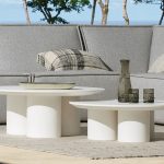 Cascade Outdoor Concrete Coffee Table Durable Sofa Center Tea Table - Image 2