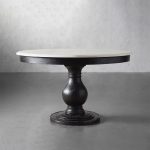 Luca Round Natural Stone Tabletop Dining Table With Pine Base - Image 5