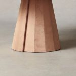 Brank White Oak Wood Round Dining Table With Cone Base - Image 4