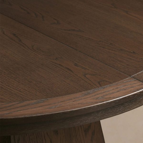 Leighton Extension Dining Table Wood Round Rural Dining Table with Leaves - Image 15