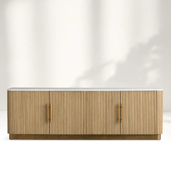 Finnley Sideboards Living Room Media Cabinets with Marble Top - Image 4