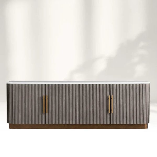 Finnley Sideboards Living Room Media Cabinets with Marble Top - Image 9