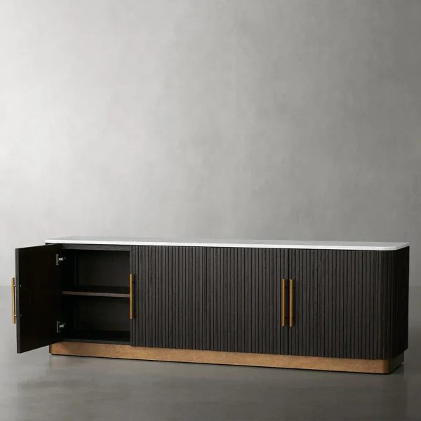 Finnley Sideboards Living Room Media Cabinets with Marble Top - Image 10