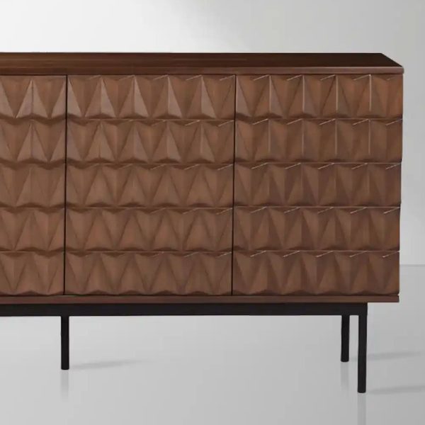 Arden 3D Textured Walnut Sideboard With 3/4-Door - Image 5