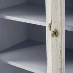 Giotto Antique Tall Display Cabinet Wood Side Storage Cabinet Bookcase with Glass Doors - Image 5