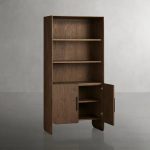 Felton Solid Oak Bookcase Cabinet With Removable Shelves - Image 2
