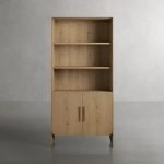 Felton Solid Oak Bookcase Cabinet With Removable Shelves - Image 5