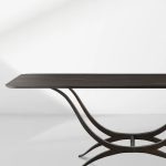 Chorda Rectangular Dining Table 84" Stoneware Tabletop Dining Table with Iron Base - Image 5