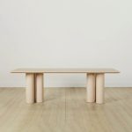 Rinde Rectangular Ash Wood Dining Table with Columnar Legs - Image 4