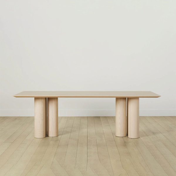 Rinde Rectangular Ash Wood Dining Table with Columnar Legs - Image 4
