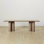 Rinde Rectangular Ash Wood Dining Table with Columnar Legs - Image 6