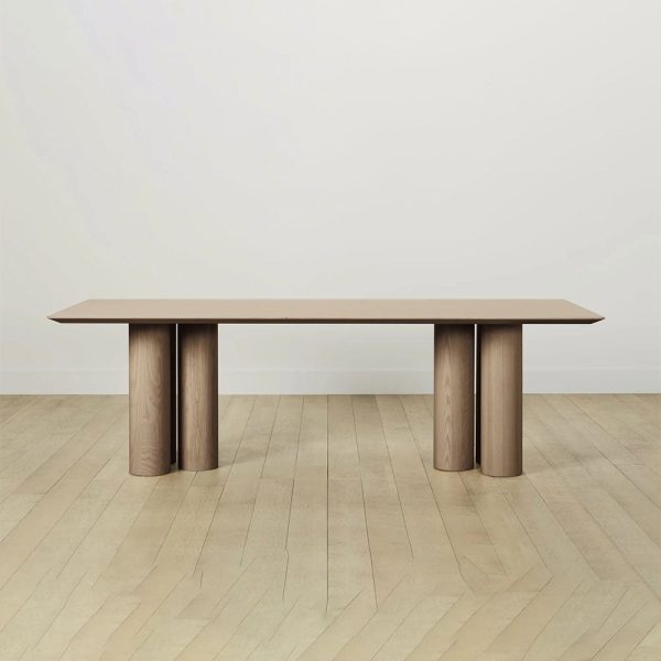 Rinde Rectangular Ash Wood Dining Table with Columnar Legs - Image 6