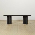 Rinde Rectangular Ash Wood Dining Table with Columnar Legs - Image 8