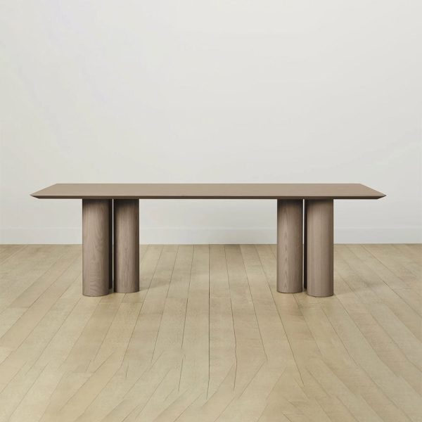 Rinde Rectangular Ash Wood Dining Table with Columnar Legs - Image 9