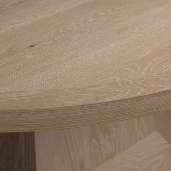 Leighton Extension Dining Table Wood Round Rural Dining Table with Leaves - Image 5