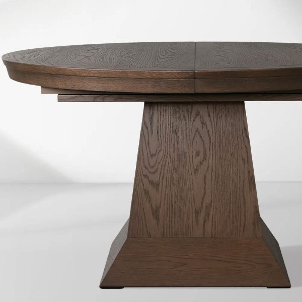 Leighton Extension Dining Table Wood Round Rural Dining Table with Leaves - Image 13