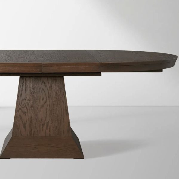 Leighton Extension Dining Table Wood Round Rural Dining Table with Leaves - Image 14