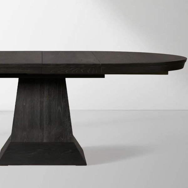 Leighton Extension Dining Table Wood Round Rural Dining Table with Leaves - Image 9