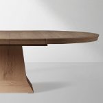 Leighton Extension Dining Table Wood Round Rural Dining Table with Leaves - Image 4